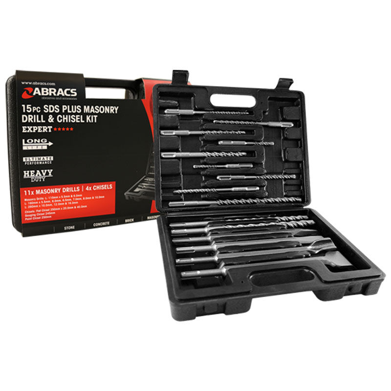 15pc SDS+ Masonry Drill & Chisel Set Expert