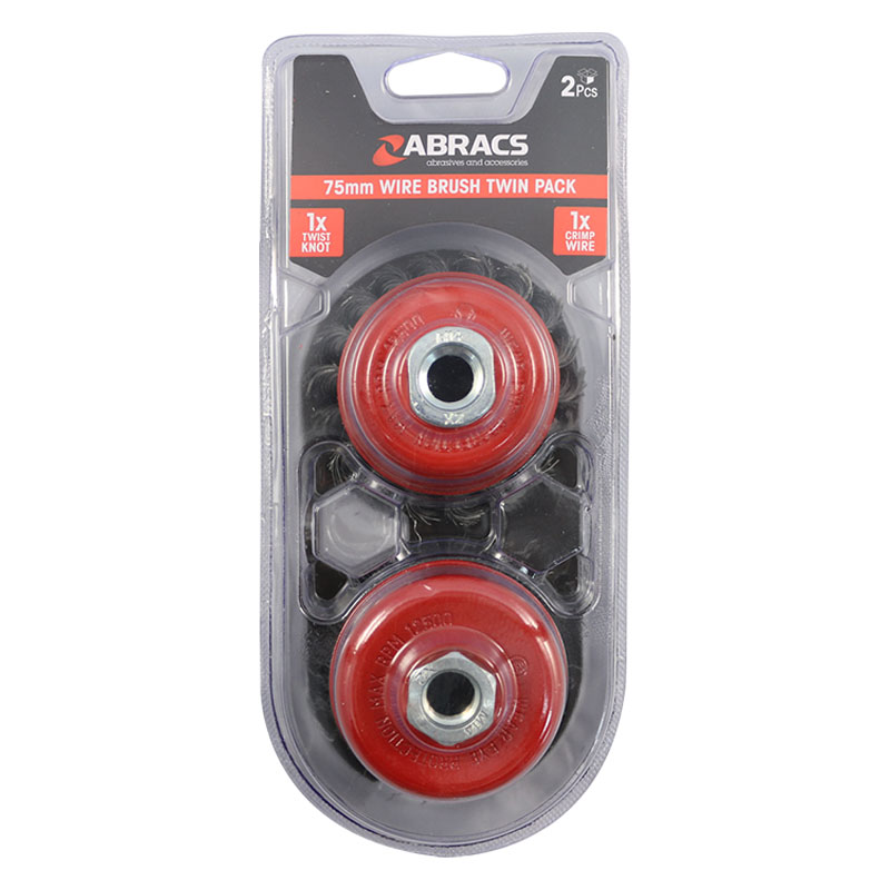 75mm Wire Brush Twin Pack 